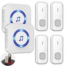LIKEPAI Doorbell Set,Wireless Doorbell For Home,4 call buttons+2 ring receivers