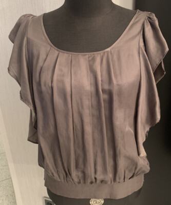 DtLM DON T LABEL ME Design Seidenbluse Neuwertig GR: 38 Grau