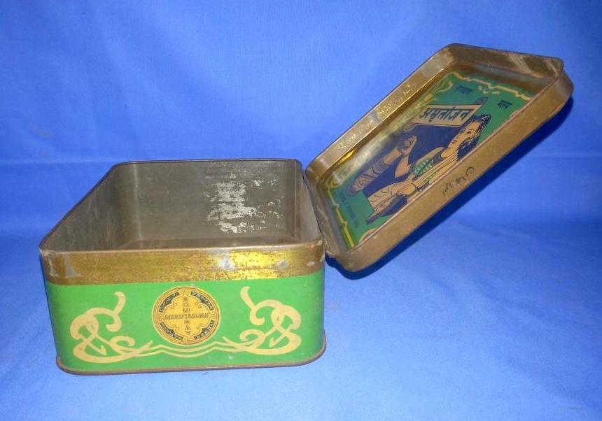 Vintage Original Old Rare Collectible Amrutanjan Pain Balm Ad Litho Tin