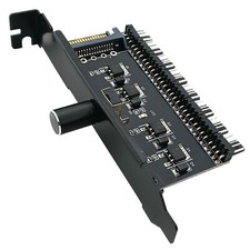 PC Case Fan 8 Way Splitter Speed Controller 3pin 4pin Adapter PCIe Bracket SATA