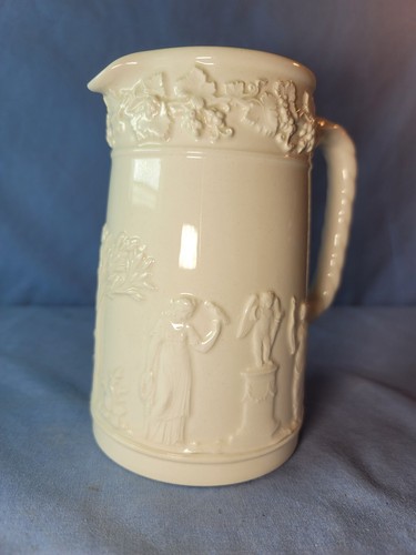 Wedgwood Etruria&Barlaston Jug CREAMWARE Embossed Queensware Mug 5.75"T Pitcher - Picture 9 of 10