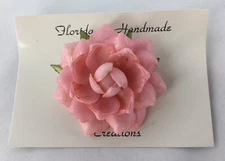 Vintage Florida Handmade Creations Pink Flower Pin Brooch 190907TAW/WWC