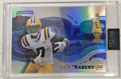 Malik Nabers 2023 Wild Card Alumination #AGMN Groovin' Refractor 5/5 (RC, SP)