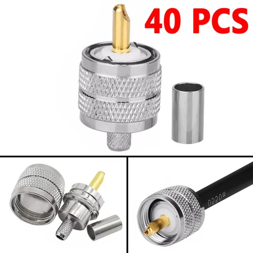 10/40/60PCS UHF PL-259 Male Crimp Type RF Connectors for RG8X, LMR240 Coax Wire - Picture 9 of 12