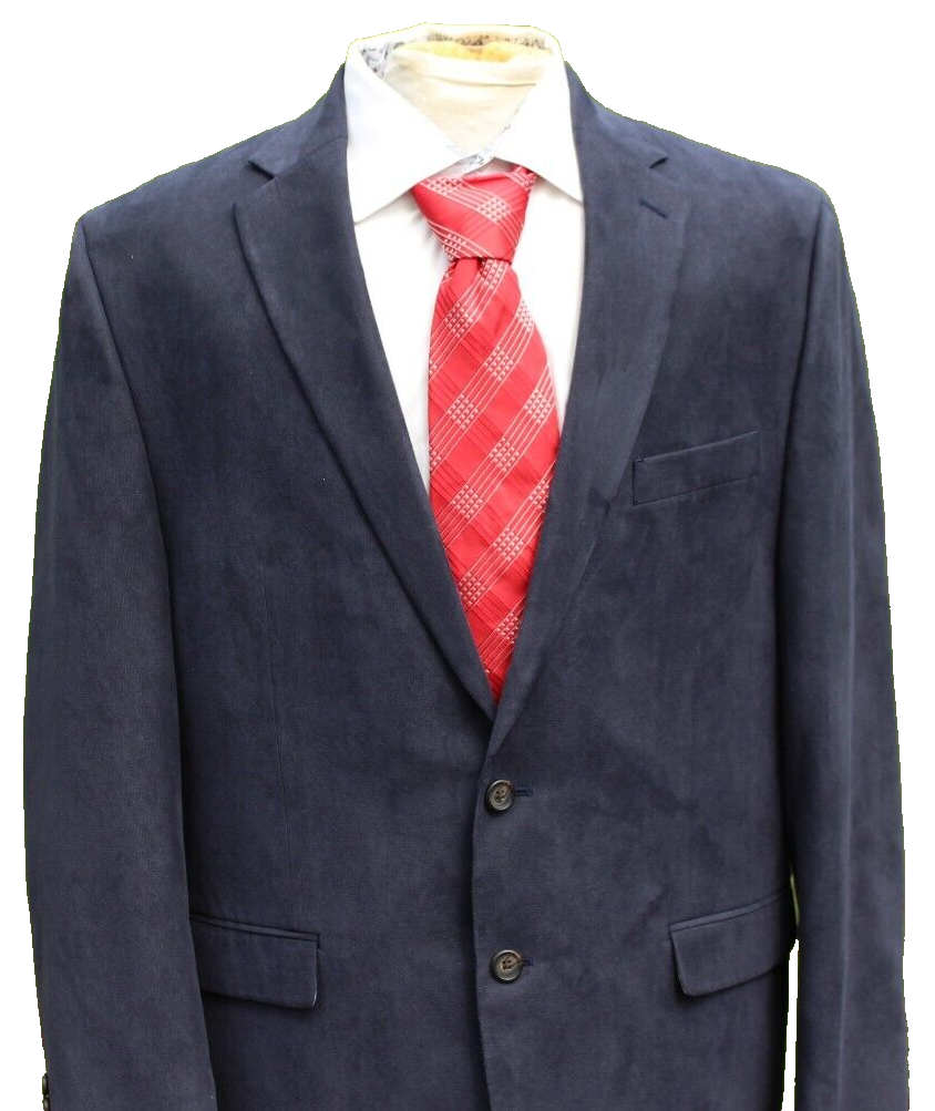 Lauren Ralph Lauren 44R Dark Grayish Blue Polyester 2 Btn Mens