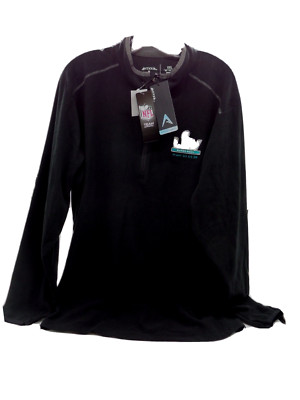 SUPER BOWL MIAMI LIV ANTIGUA MENS BLACK GLACIER LONG SLEEVE 1/4 ZIP PULLOVER 2XL
