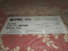 IPMS-USA BP-001, 1/48 P-51 MUSTANG PHOTO ETCH DETAILING PARTS FOR P-51 KITS