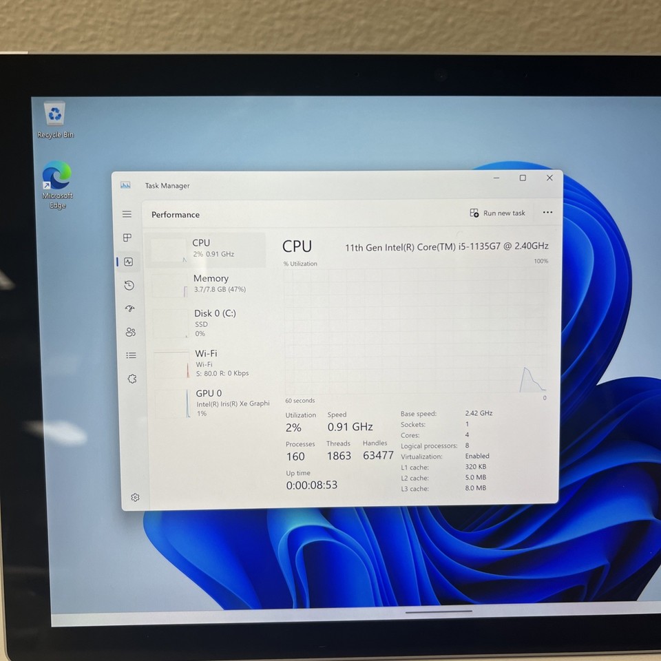 Microsoft Surface Pro 7 Plus 1960 i5-1135G7 2.4GHz 8GB RAM 256GB SSD ...