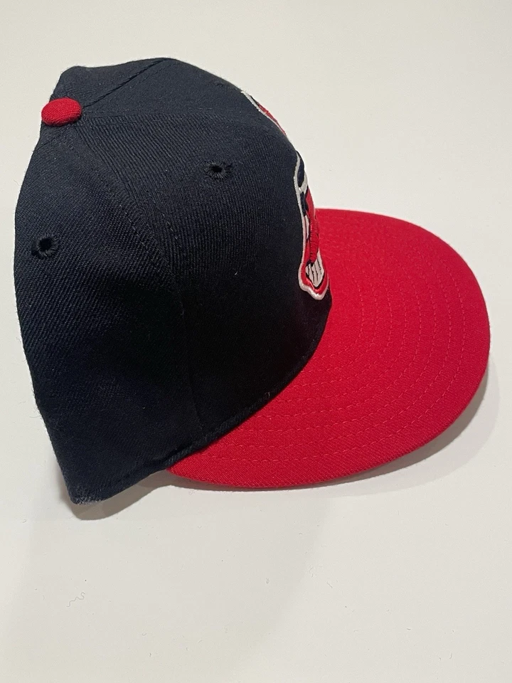 Vintage New Era Cleveland Indians Fitted Cap Hat 7 1/8 5950 Diamond Collection - Image 3 of 4