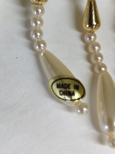 3 Faux Rice Pearl Flower Christmas Ornaments Double Sided Dangling Beads Large - Picture 12 of 14