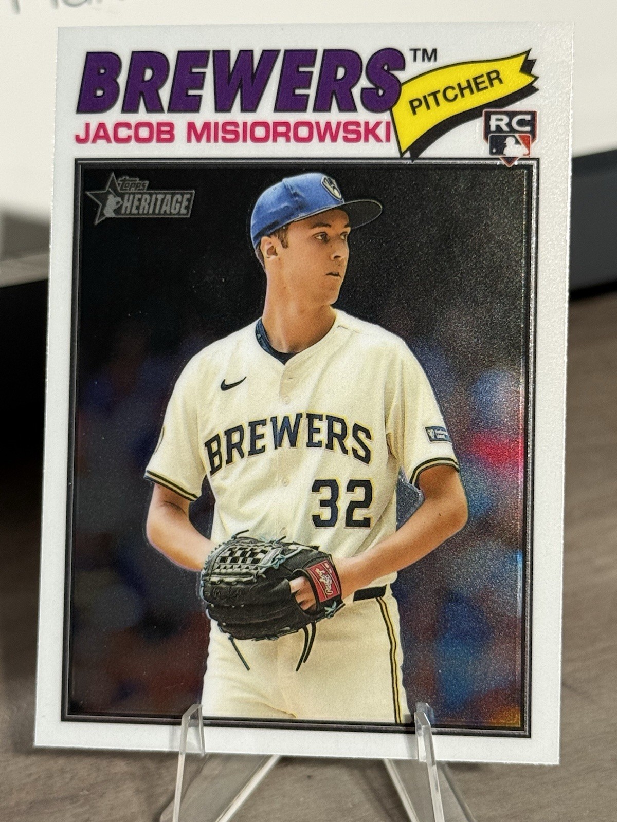  Jacob Misiorowski  2026 Topps Heritage #144 White Chrome - Brewers (RC)