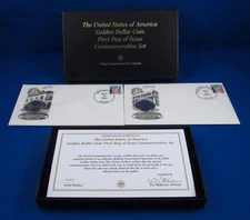 2000 P D US Golden DOLLARS & First Day Of Issue Commemorative COVERS Set Box COA