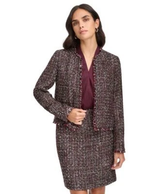 Calvin Klein Womens Tweed Open-Front Blaze 197383150740 14 RT $159.0 #2