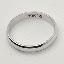 10K White Gold Wedding Band Ring Size 6 10k Metal Purity