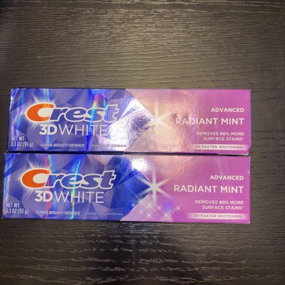 Crest 3D White Baking  Toothpaste, Teeth, 3.3 Oz Tube, 2 Pack Radient Mint