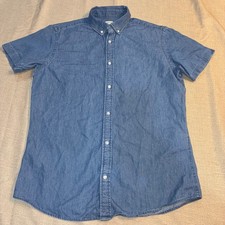 Jack Jones Premium Button Down Shirt Men's Size Large Short Sleeve Blue