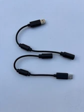 2x USB Breakaway Dongle Cable Cord Adapter For Xbox 360 PC Wired Controller