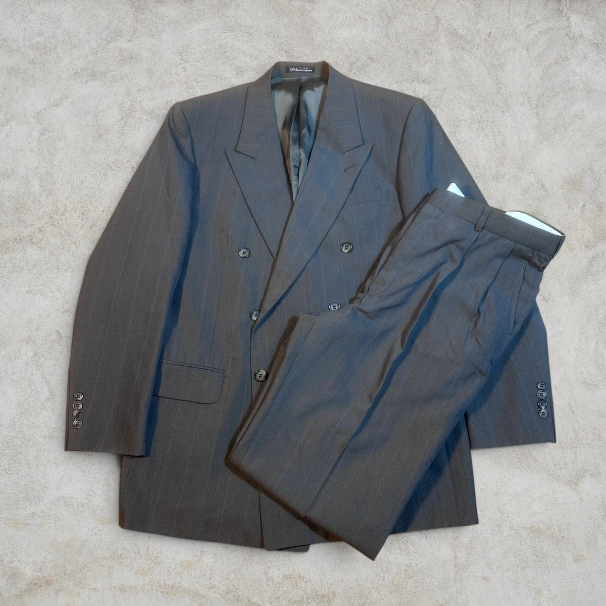 vintage double breasted suit products for sale | eBay
