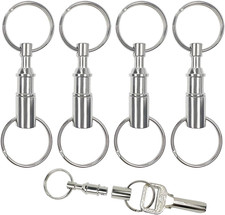 4 Pack Quick Release Keychain Detachable Pull Apart Keychain Dual Pull Apart Key