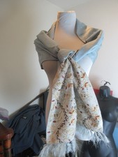 Foulard Banana Republic Soie Vintage - 70x70 Cm - Noir Et Blanc - Occasion
