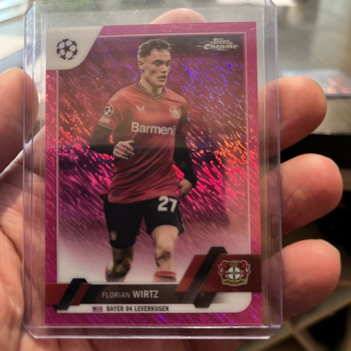 2022-23 Topps Chrome UEFA #27 Florian Wirtz Pink Shimmer Refractor #/250
