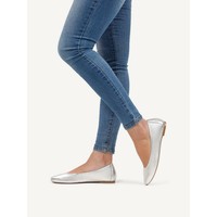 Caprice Damen Ballerinas Aus Leder Elegant, Silber (Pearl Metallic), 39 EU