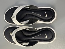 Nike Women's Comfort Footbed White Black Flip Flop Sandals Size 11