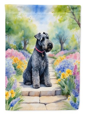 Caroline's Treasures Kerry Blue Terrier Spring Path Garden Flag DAC6657GF