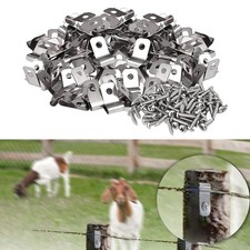 100 Pieces Wire Fence Clips Accessories Aluminum with Screws for Home Garden