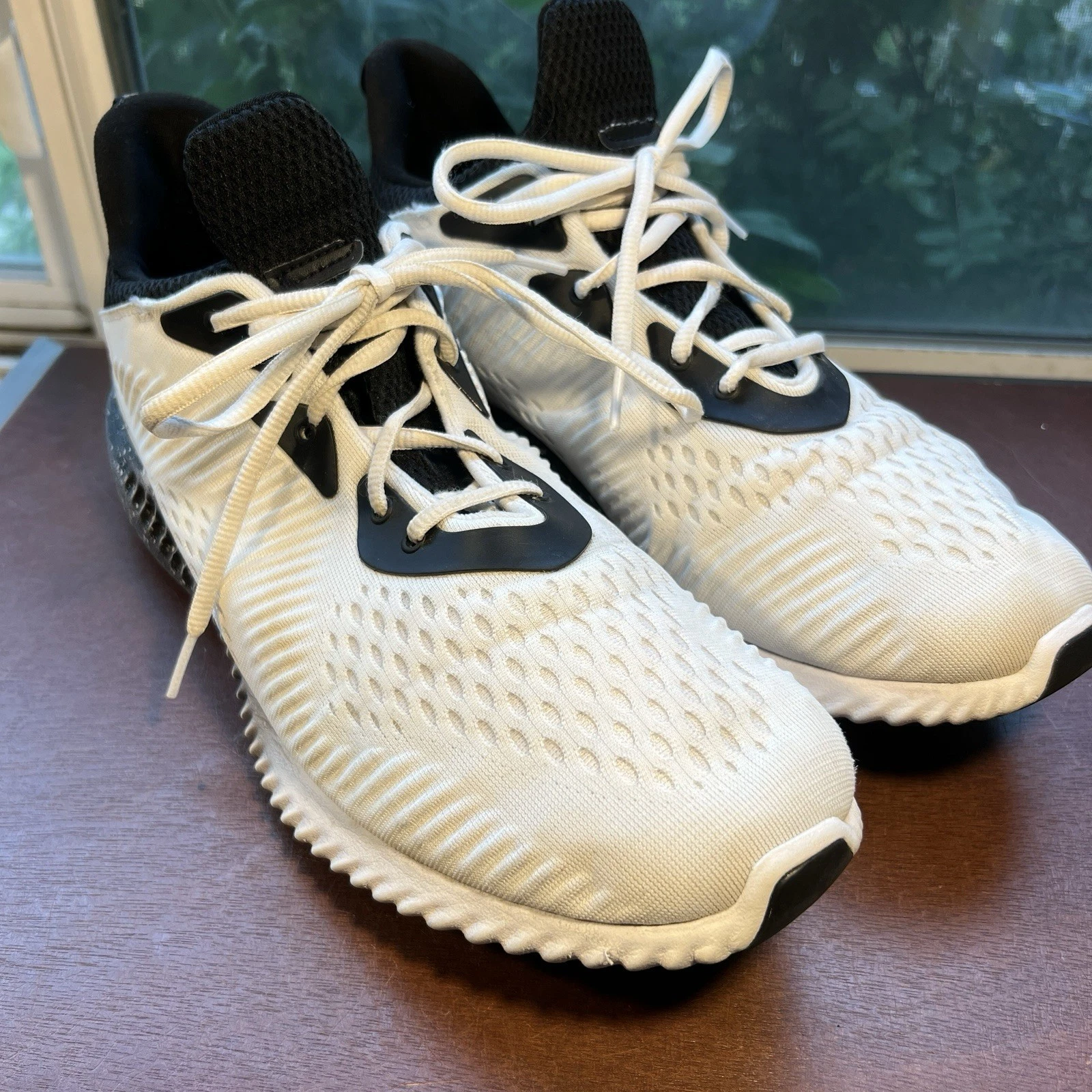 Adidas Alphabounce 1 Men’s Size 13.5 White Black Athletic Sneakers Shoes 2022