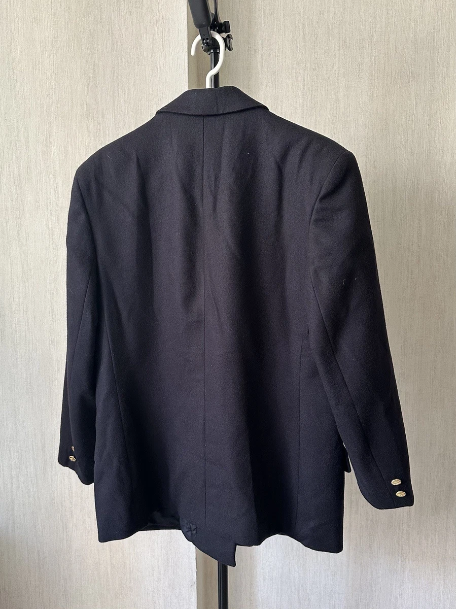 Abrigo Blazer Para Mujer Burberry De Colección Sólido Azul Marino Latón Botón Chaqueta