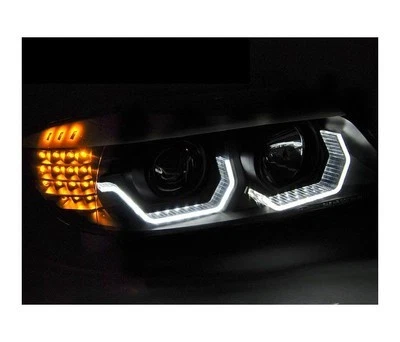 headlights for bmw e90 e91 2005 2006 2007 2008 saloon touring led black lhd - Image 2 of 3