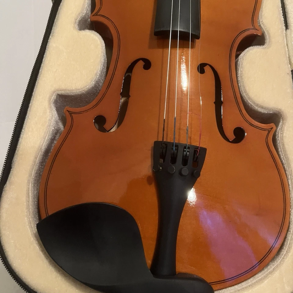 Violín Aston Villa Madera Maciza para Violín Principiante 3/4 Brillante 56cm Foto 2 de 4