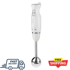 Ovente Immersion Electric Hand Blender with Stainless Steel Blades White HS560W