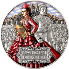 Carmen Titans of Music 2oz Silvercoin Niue 2022 Antique Finish high relief