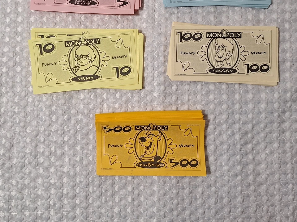 2002 Monopoly Scooby Doo Edition Replacement Parts Game Pieces Paper Money - Image 4 of 4