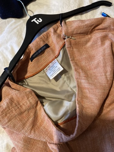 Windsmoor Lined Peach Linen-mix Wide Leg Trouser Suit, 10 - Picture 7 of 9