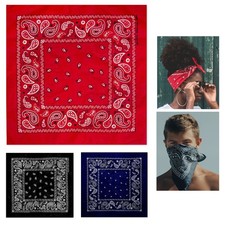 3 Pc Multi Use Bandana Scarf Head Face Cover Neck Gaiter Paisley Scarves Cotton