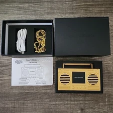 BUMPBOXX Gold Bluetooth Wireless Speaker Microboom W/Charger & Chain