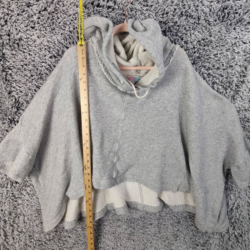 Sudadera con capucha y cuello con capucha Free People Beach gris para mujer M/L Foto 3 de 4