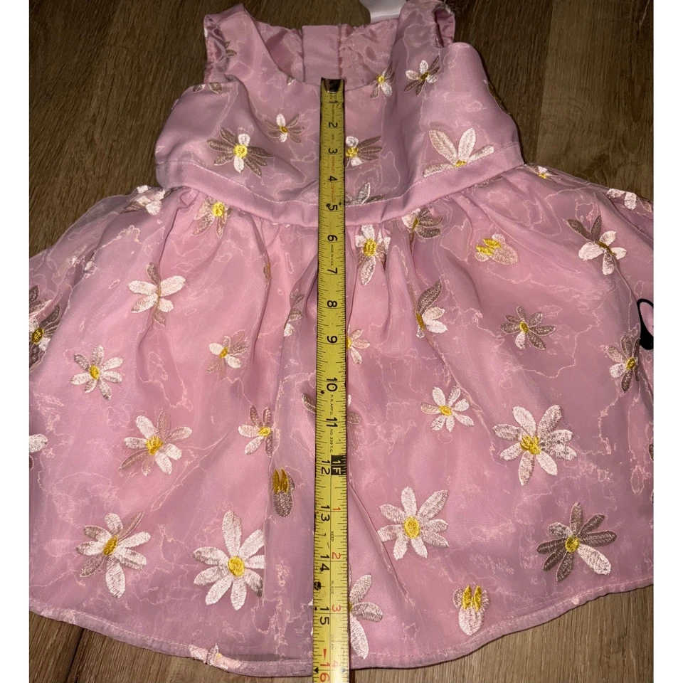 Lindo Vestido Disney Minnie Mouse Rosa Floral Bordado Niñas Talla 2T Foto 4 de 4