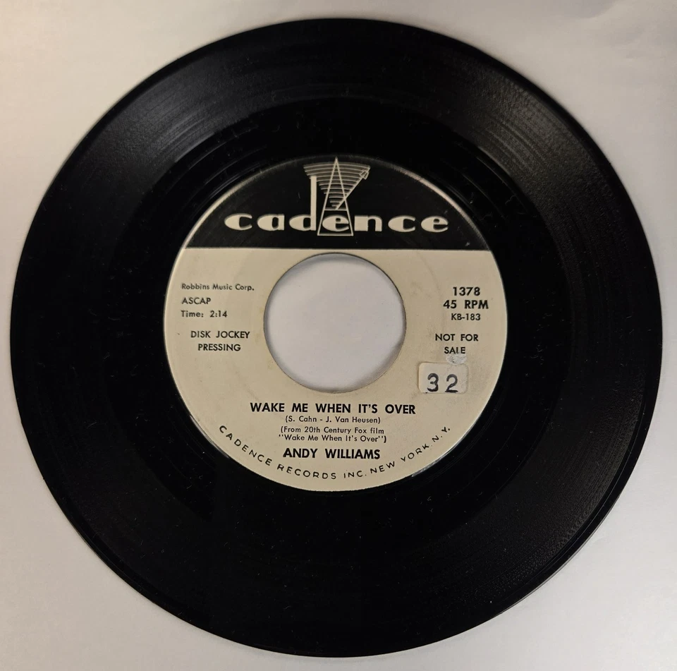 Andy Williams – Wake Me When It's Over / We Have a Date - 1960 Promo Release - Image 3 of 4