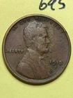 1913-S LINCOLN WHEAT CENT, low mintage date, "FINE" condition #695