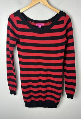 Betsey Johnson MARILYN MONROE Red Black Striped Sweater Tunic Dress Size MEDIUM | eBay Betsey Johnson MARILYN MONROE Red Black Striped Sweater Tunic Dress Size MEDIUM | eBay