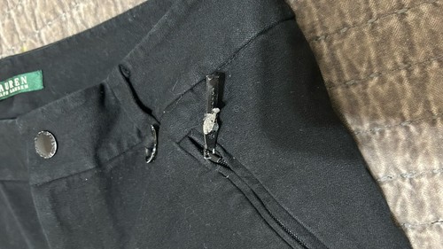 Lauren Ralph Lauren Pants women Size 6 Black Bootcut Trousers Zipped Pockets - Picture 6 of 14