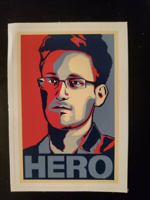 Edward Snowden Hero HEAVY DUTY Sticker 5 Year Warranty 