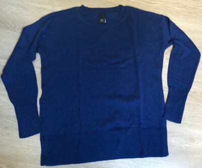   HEINE B.C. Best Connections Pullover 36 BW Kaschmir Blau Royal Knöpfe NEU