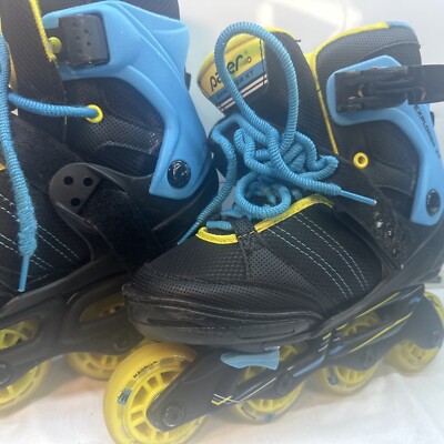Pacer Explorer XT Roller Blades Blue Yellow Black size 13J-3 Fun Active