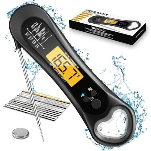 Meat Thermometer Digital, Instant Read Meat Thermometer for Grill and Blue