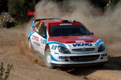 Juuso Pykalisto (FIN) on the shakedown stage Rally Car 2004 Old Photo